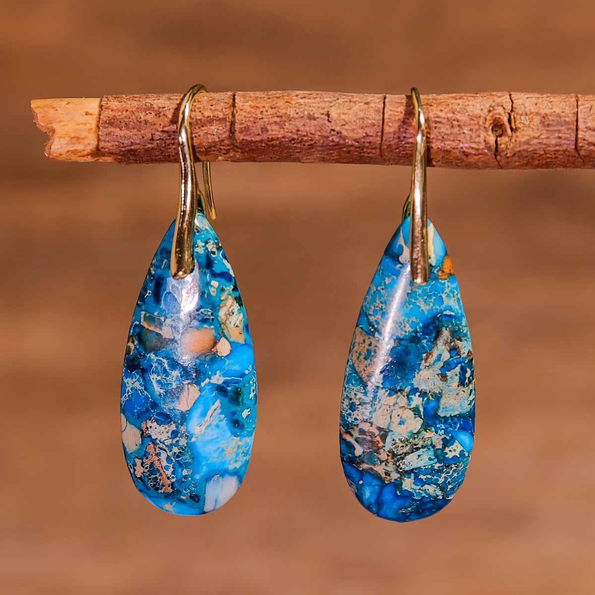 Pendientes colgantes bohemios con textura colorida