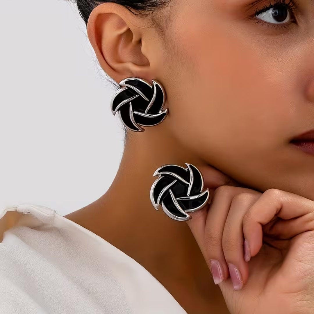 Pendientes statement de nudo esmeralda – imagen 2