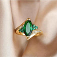 Anillo corona de esmeralda en marquesa – imagen 2