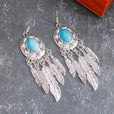 Pendientes colgantes de pluma de turquesa – imagen 2
