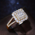 Anillo de boda de circonita de forma cuadrada – imagen 5