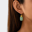 Pendientes colgantes de jade pulido – imagen 2