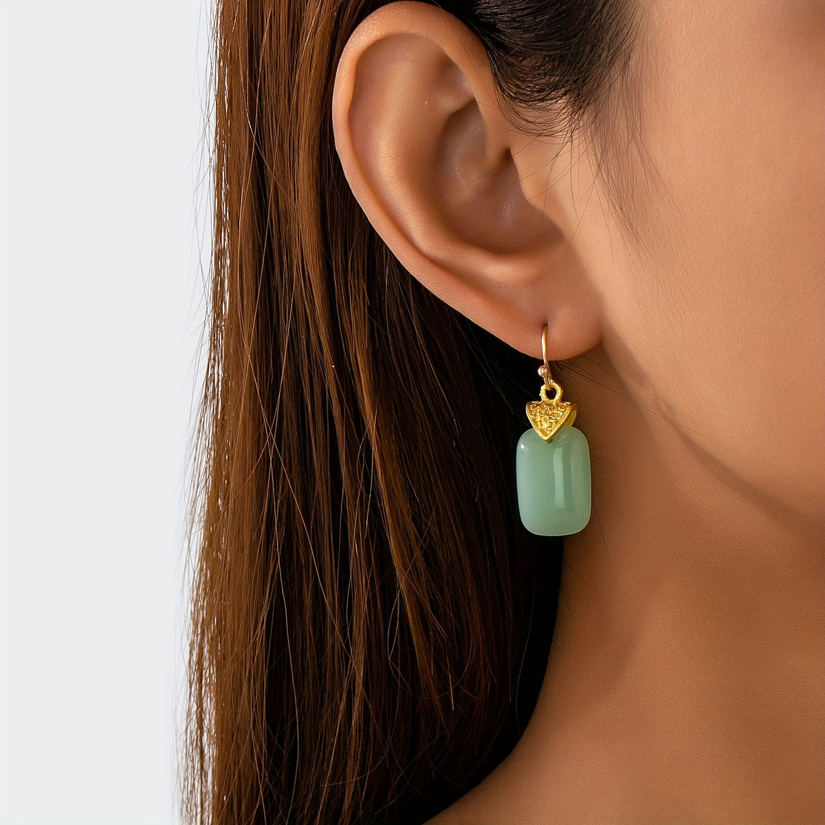Pendientes colgantes de jade pulido – imagen 2