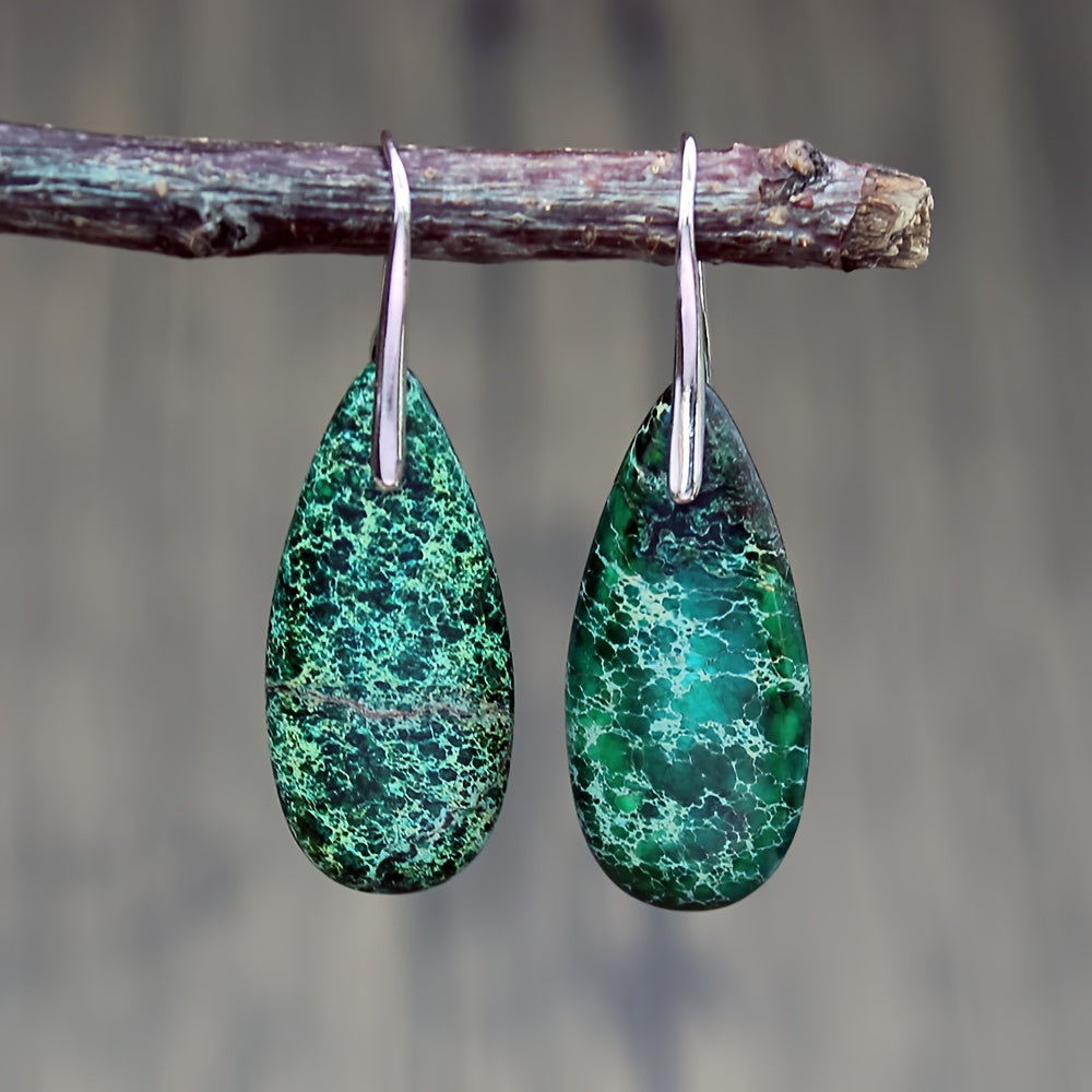 Pendientes de piedra natural en forma de gota – imagen 2