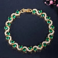 Pulsera dorada de cristal esmeralda – imagen 2