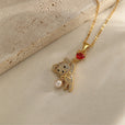 Collar con colgante de oso en forma de corazón – imagen 2