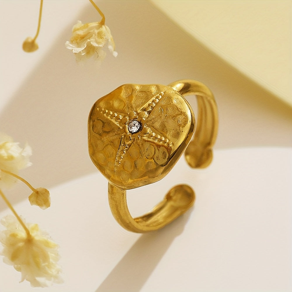 Anillo retro con circonita octagrama – imagen 2
