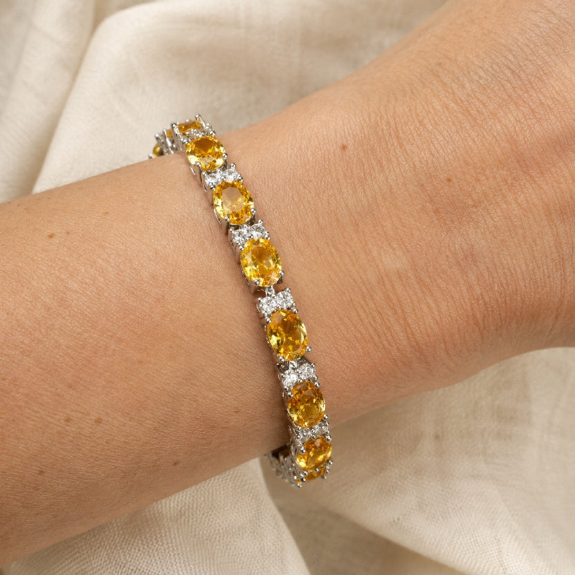 Pulsera tenis deslumbrante en amarillo