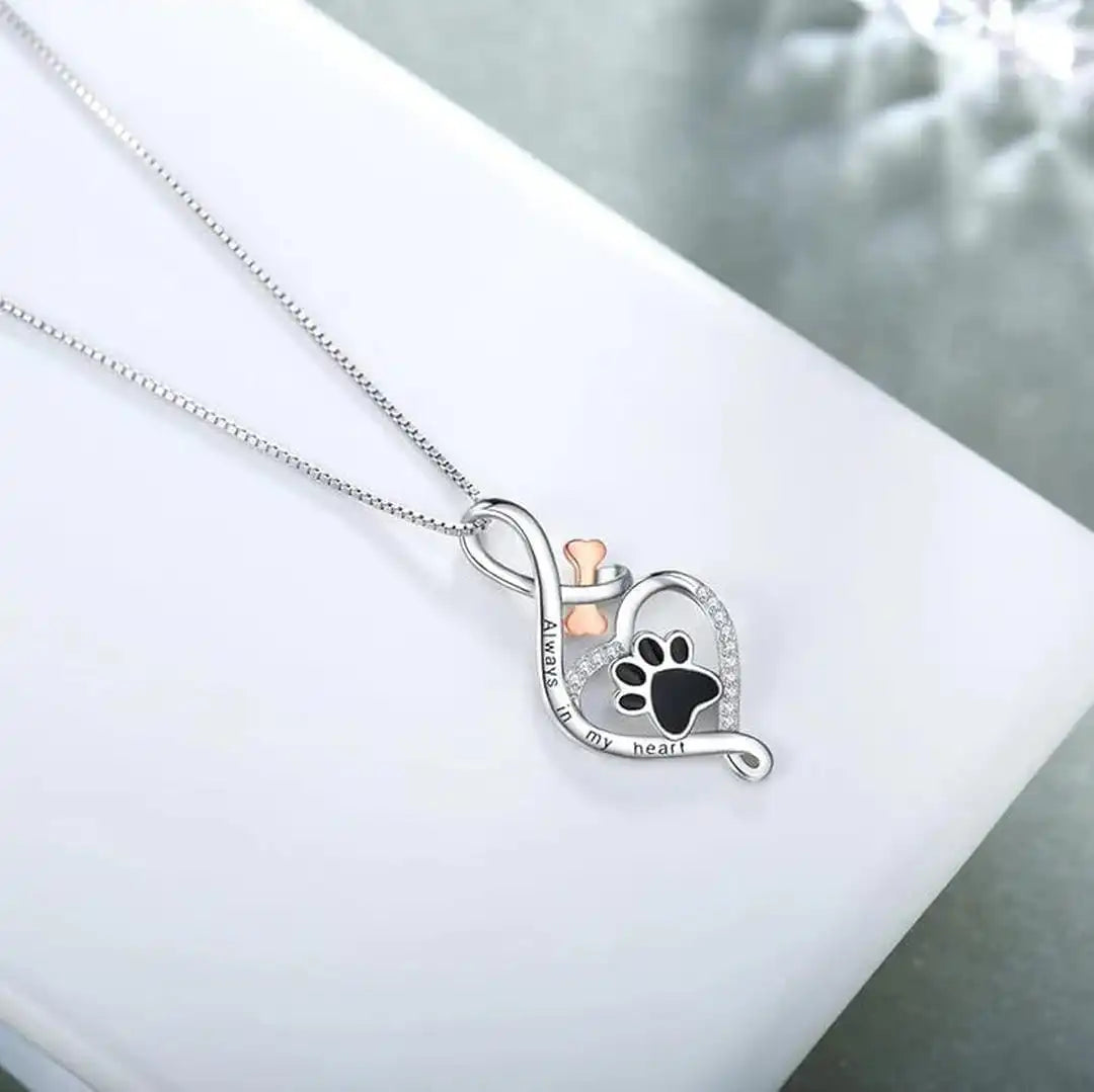 Collar con huella de mascota y dije de infinito – imagen 4