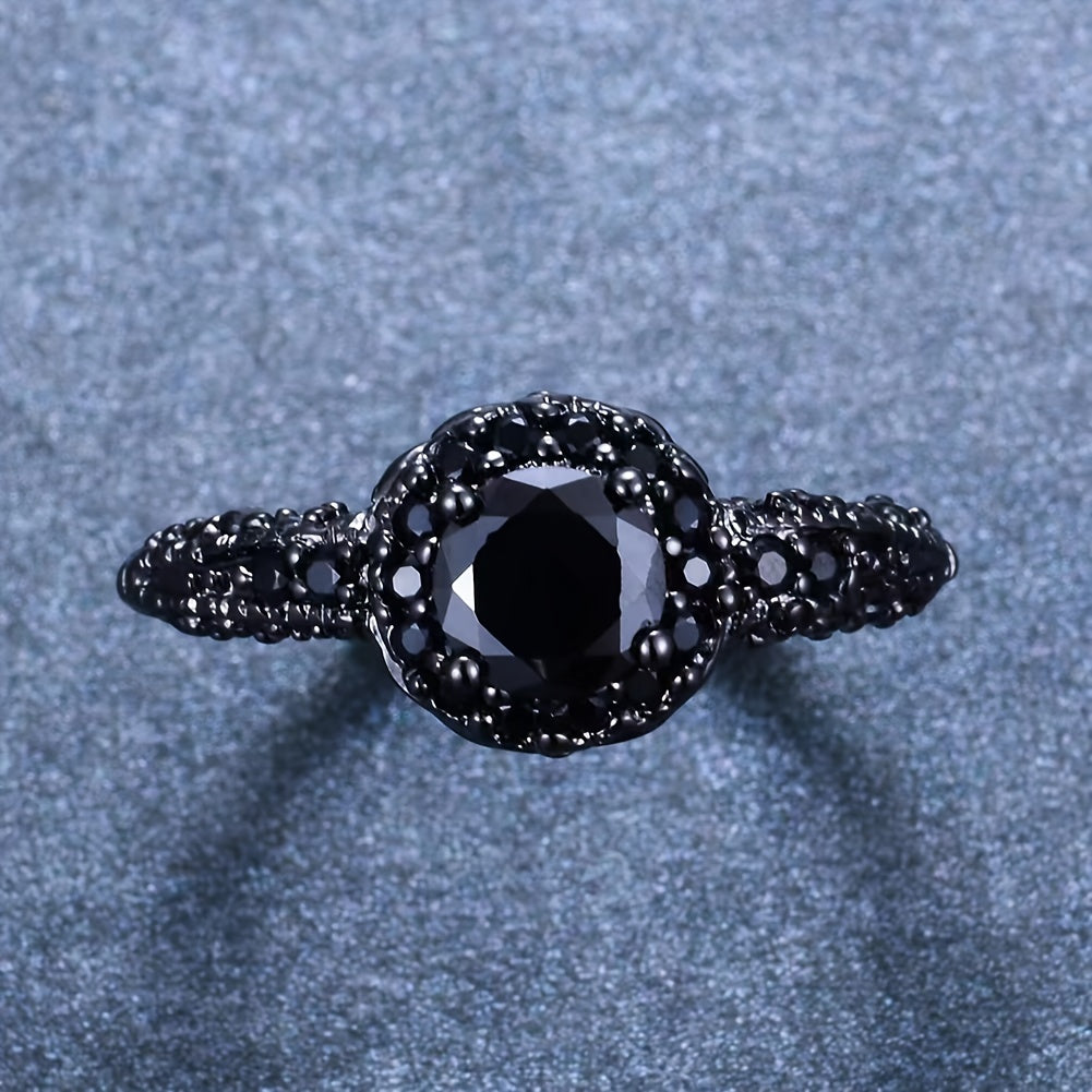 Anillo de eternidad de circonita negro vintage – imagen 2