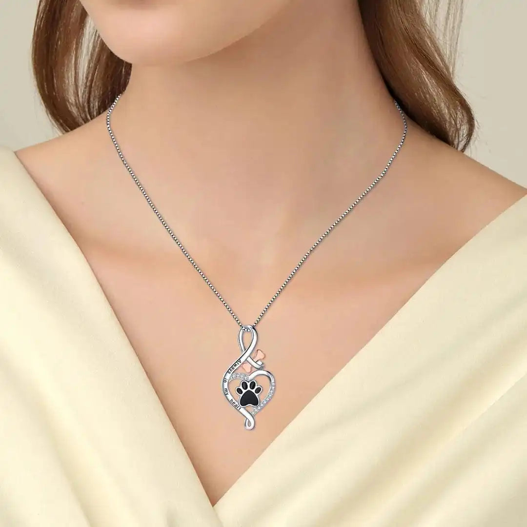 Collar con huella de mascota y dije de infinito – imagen 3