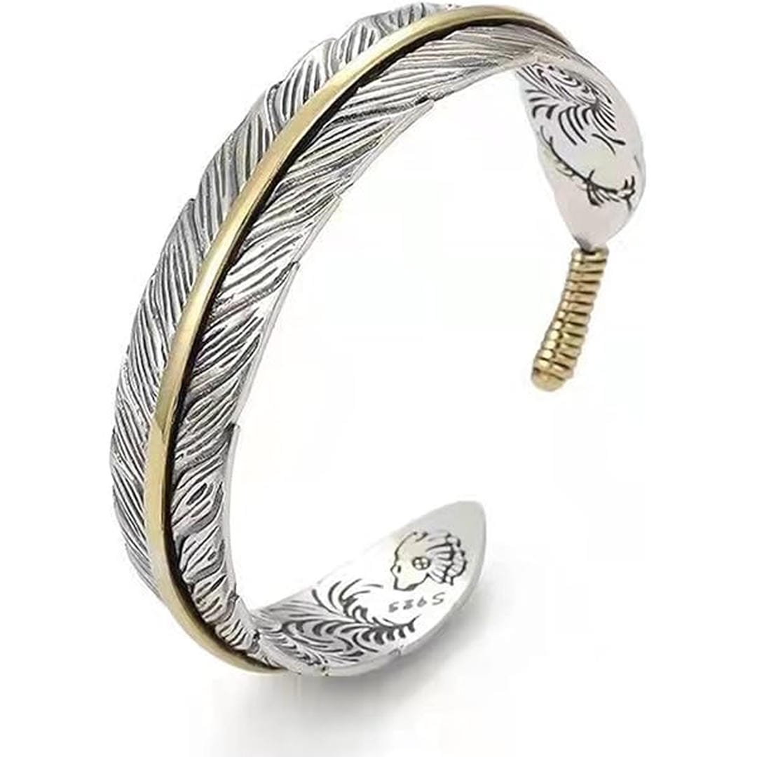 Brazalete vintage de pluma ajustable