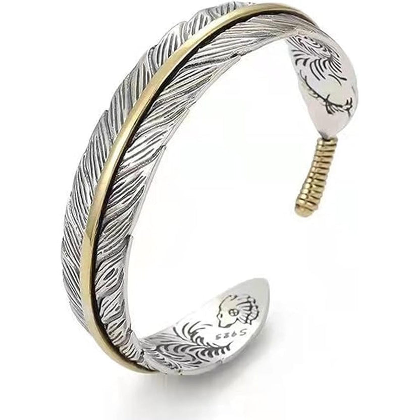 Brazalete vintage de pluma ajustable