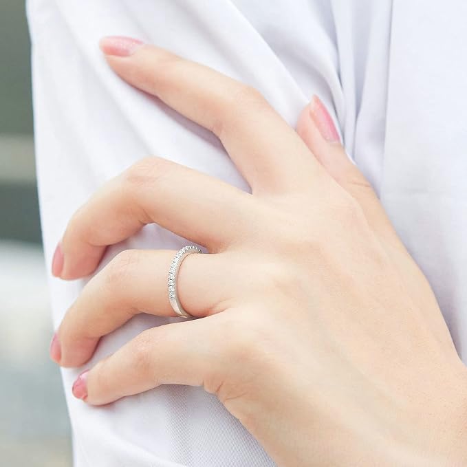 Anillo fino de cristal elegante para apilar – imagen 4