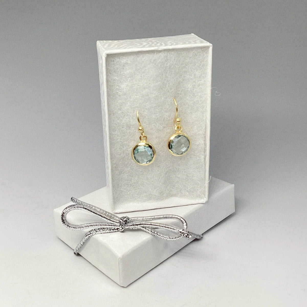Pendientes elegantes de cristal azul – imagen 2
