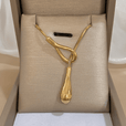 Collar vintage con colgante de lágrima en oro blanco – imagen 2