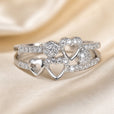 Anillo de oro blanco con circonita en forma de corazón