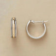 Aros plateados vintage con rayas doradas – imagen 2