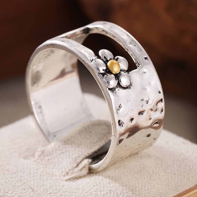 Anillo artístico de flor llamativo – imagen 2