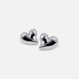 Pendientes de corazón clásicos de plata
