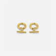 Aros dorados Elegant con barra en T – imagen 2