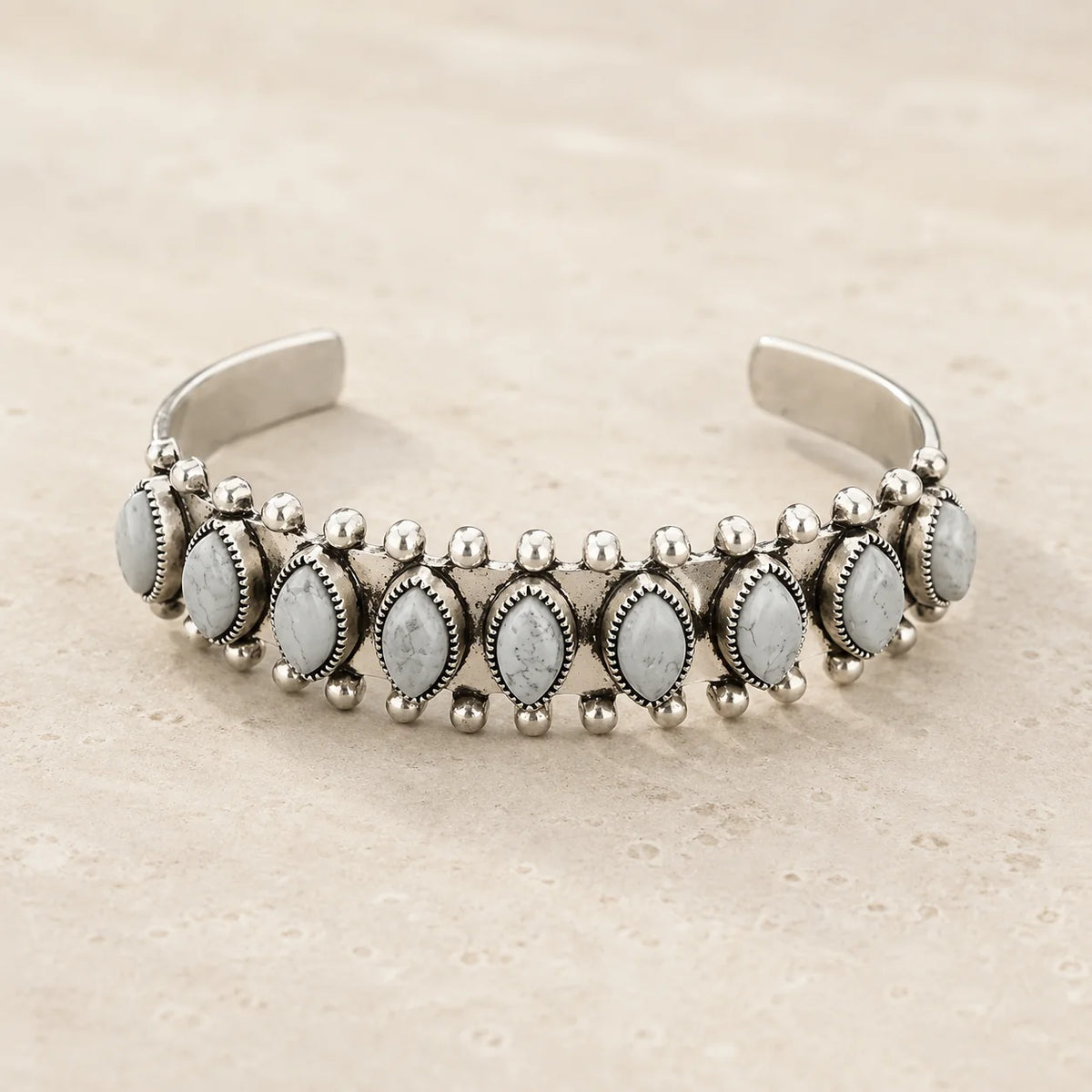 Brazalete bohemio de piedra ojo de caballo – imagen 2