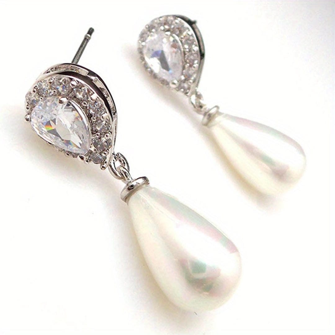Pendientes de perla en forma de lágrima – imagen 3