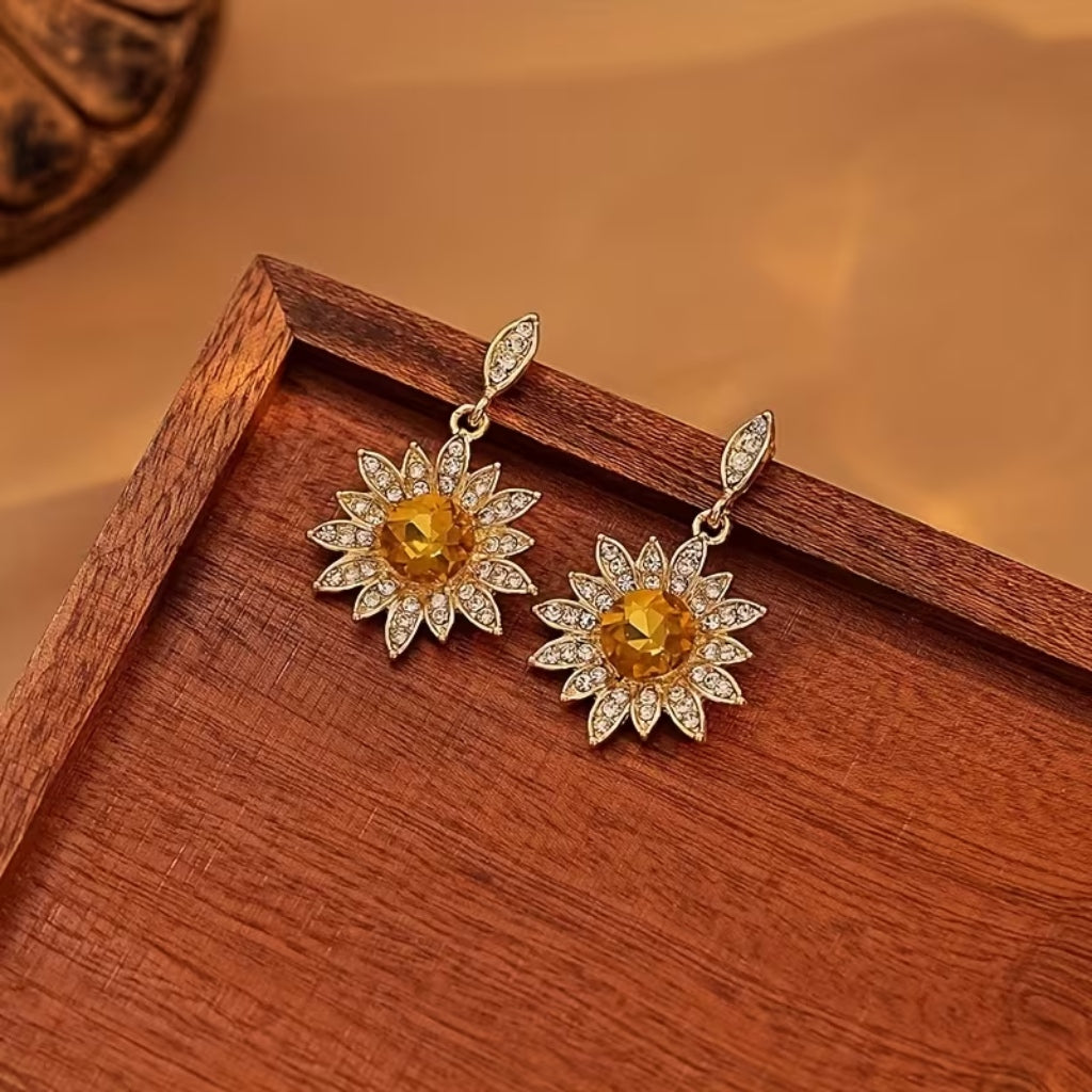 Pendientes colgantes girasol radiantes – imagen 2
