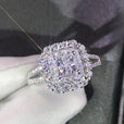 Anillo de boda de circonita de forma cuadrada – imagen 4