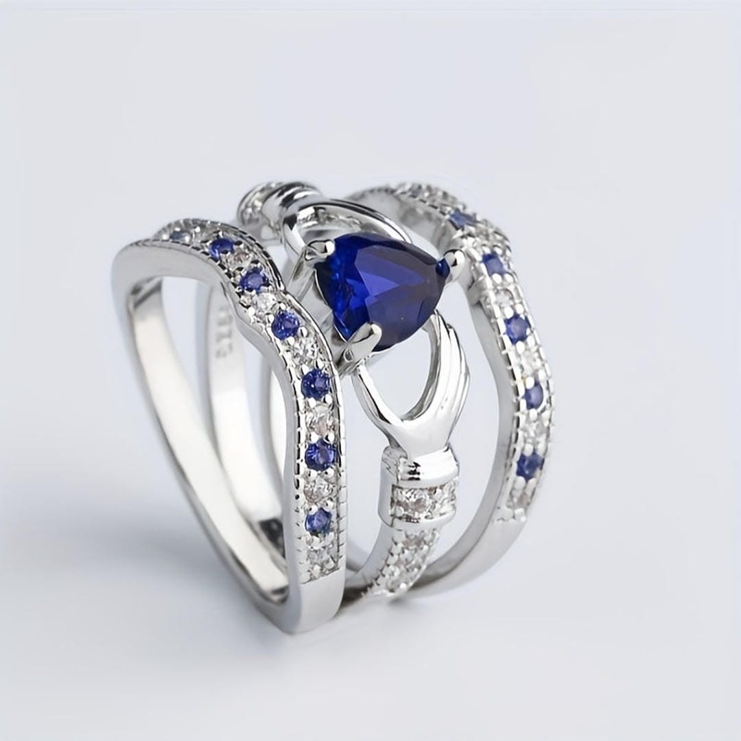 Conjunto de anillos de corazón Claddagh — Carmen, Lucía & Rocío