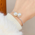 Pulsera rígida Duo Perla con pavé – imagen 2