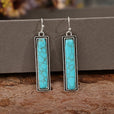 Pendientes rectangulares pulidos de turquesa – imagen 2
