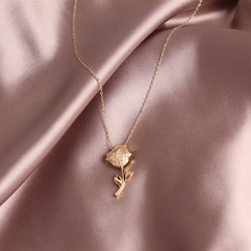 Collar eterno de rosa floral – imagen 2