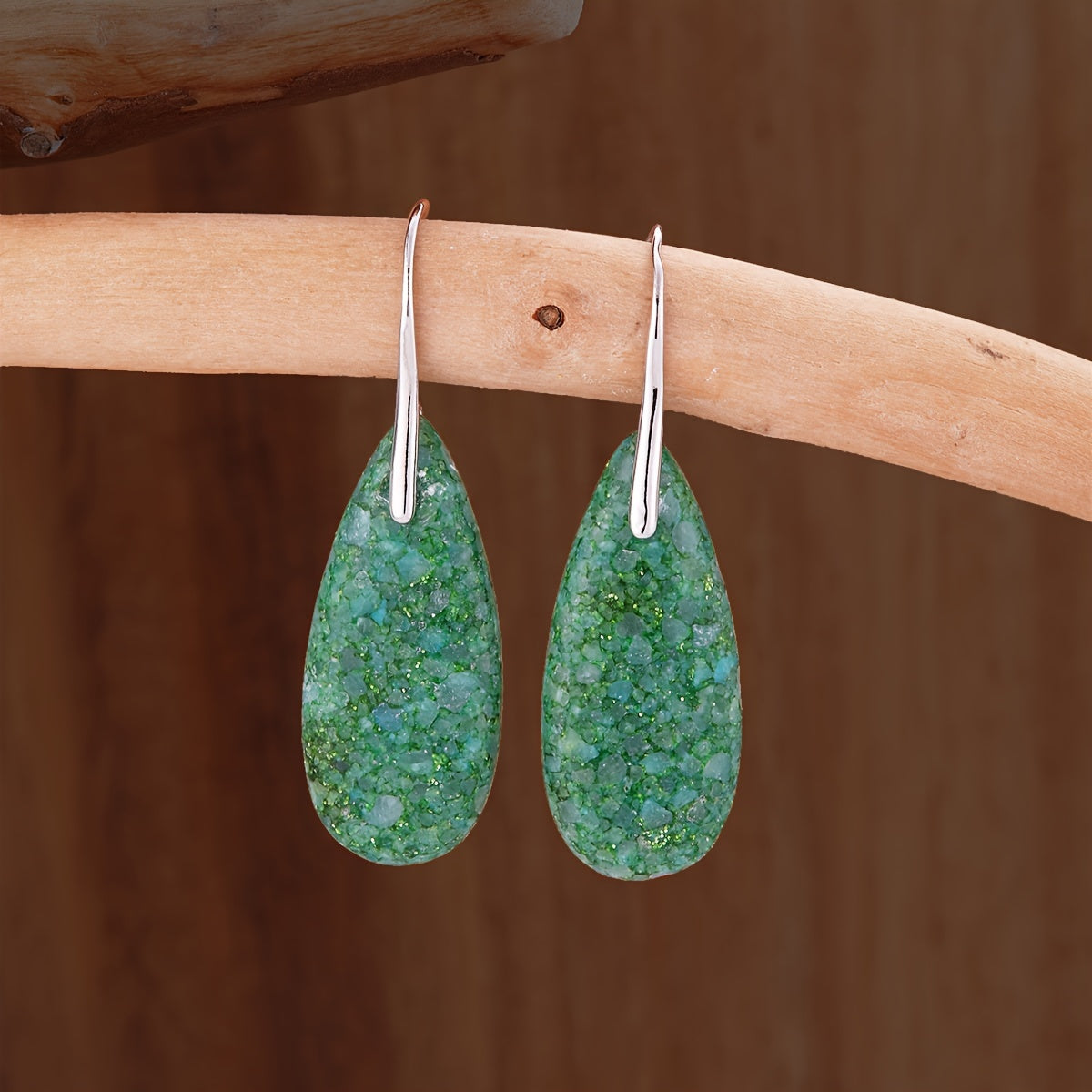 Pendientes artesanales de gota de tendencia – imagen 2