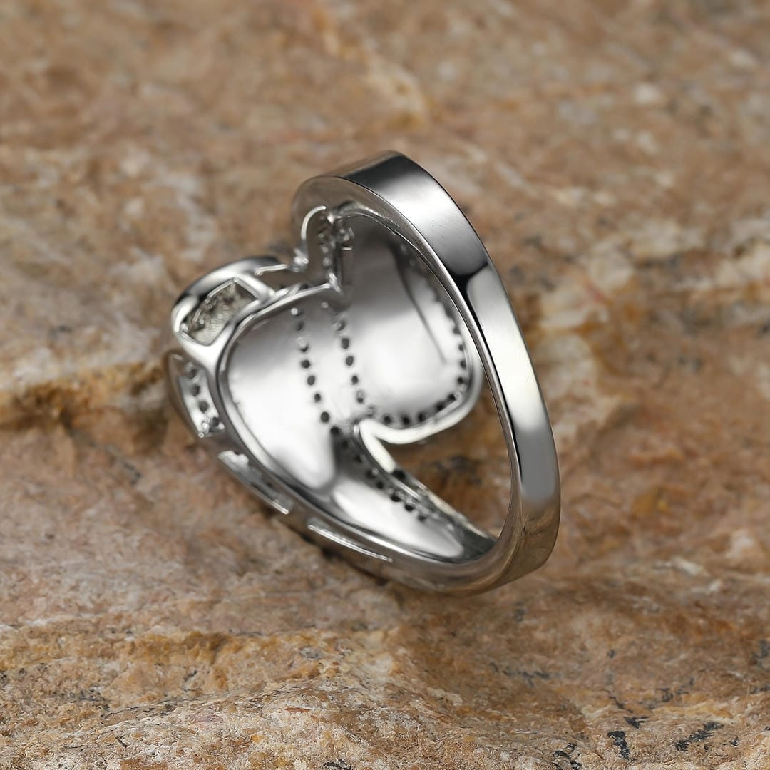 Anillo de ópalo incrustado con circonita – imagen 2