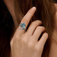 Anillo ajustable de plata con turquesa y libélula – imagen 2