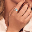 Anillo de plata con luna creciente y piedra de luna – imagen 2