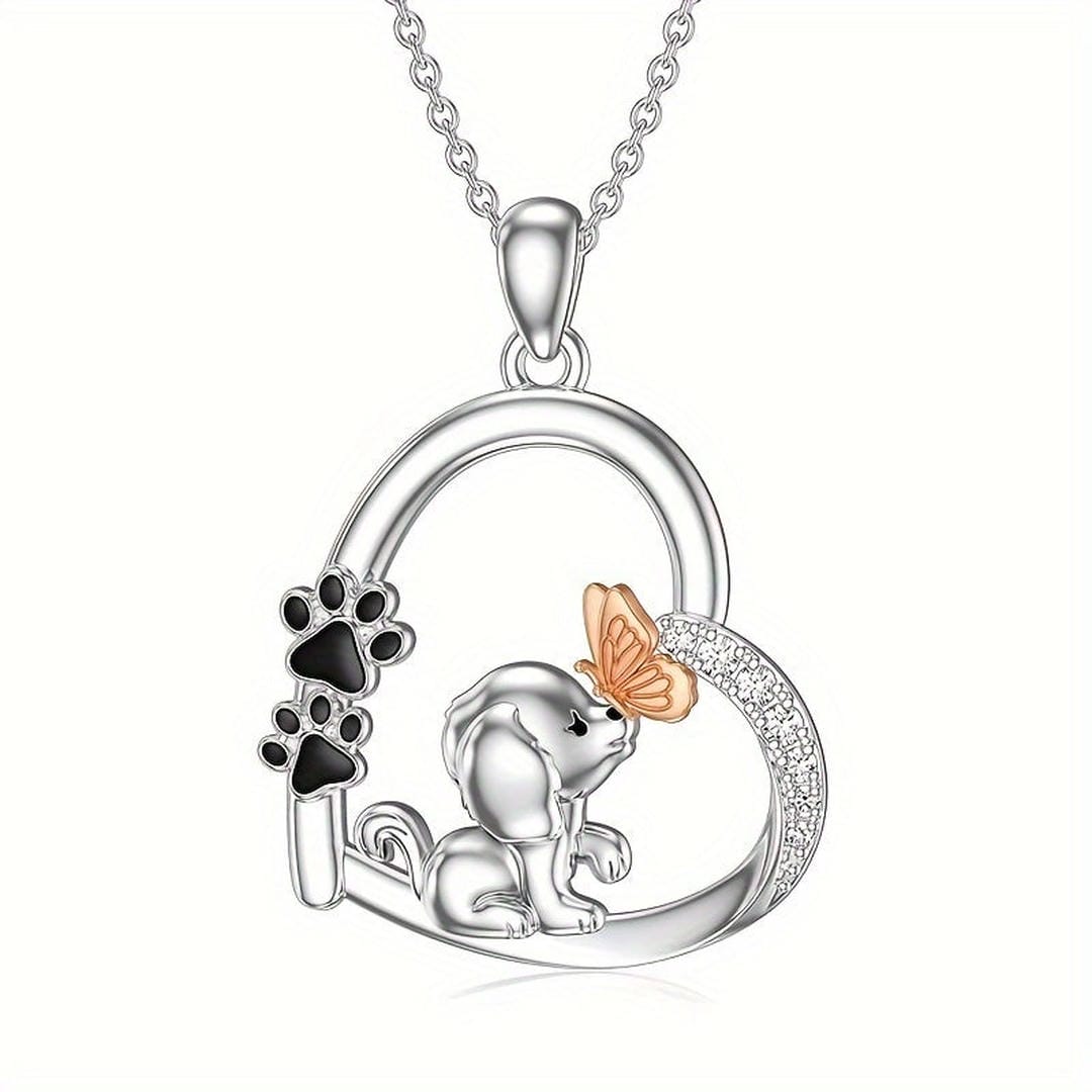 Collar con colgante de mariposa y corazón para perros – imagen 2