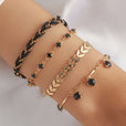 Set de pulseras negras de circonita atemporal