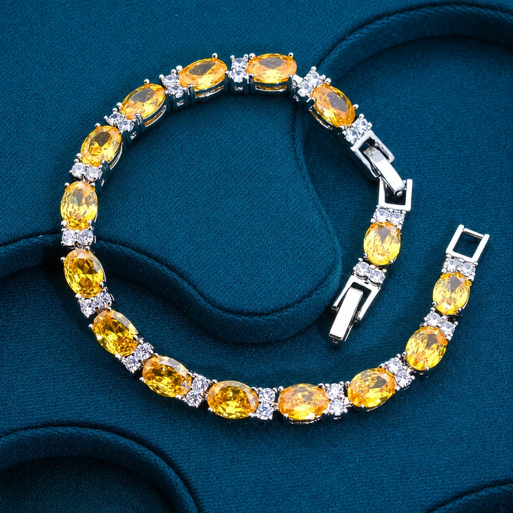 Pulsera tenis deslumbrante en amarillo – imagen 2
