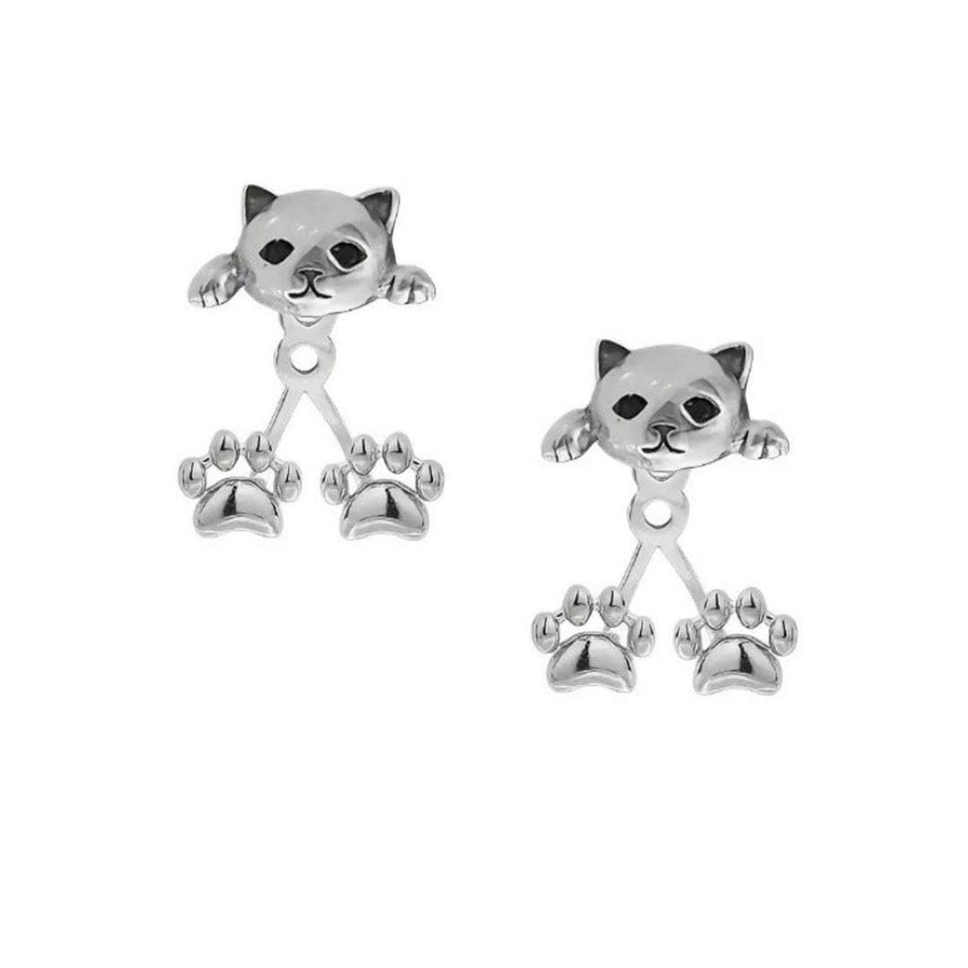 Pendientes de cabeza de gato con colgante de pata – imagen 2