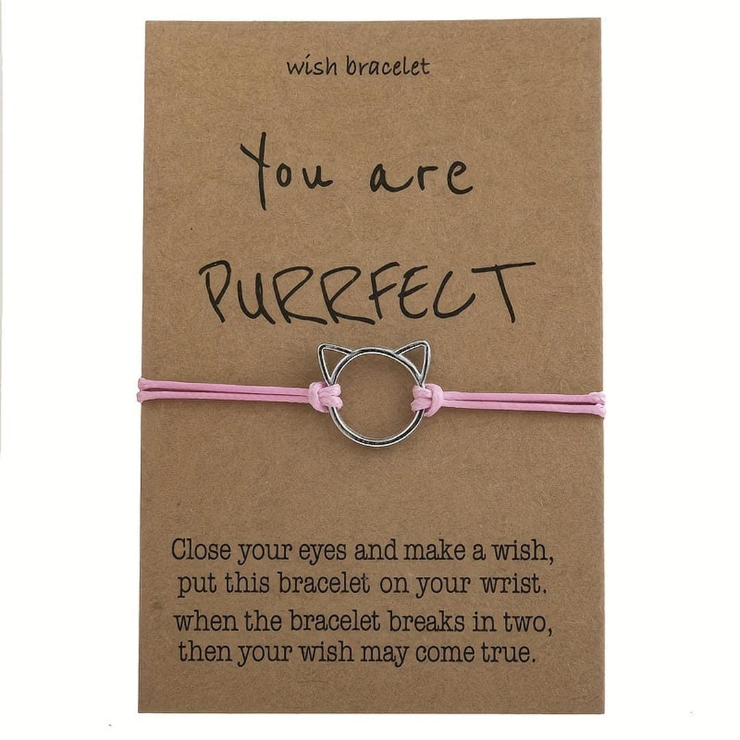Pulsera plateada Purrrfect para regalo – imagen 3