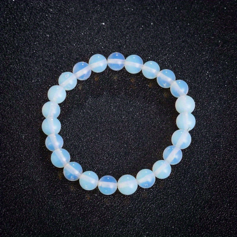 Pulsera minimalista de cuentas de piedra lunar luminosa