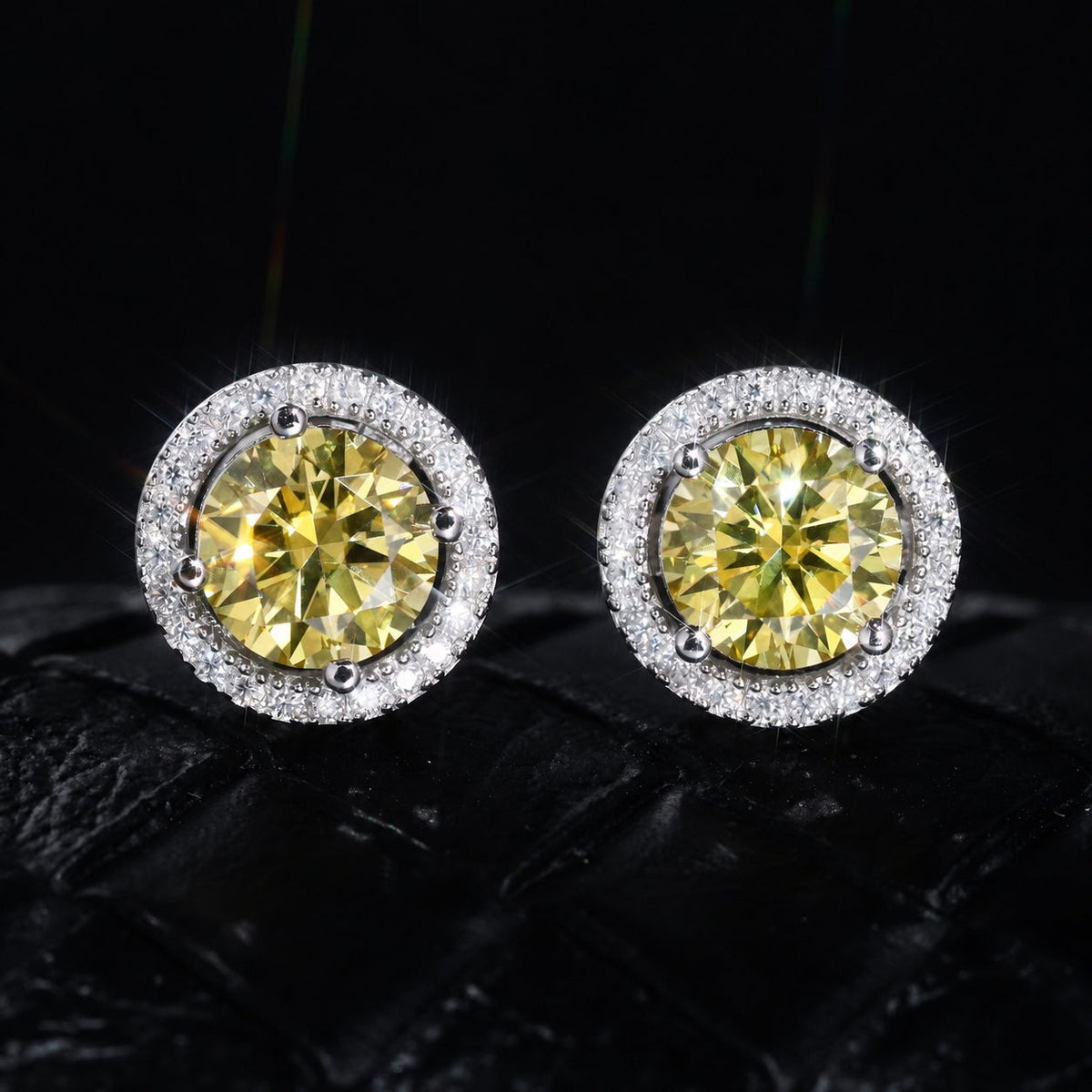 Pendientes halo amarillos deslumbrantes – imagen 2