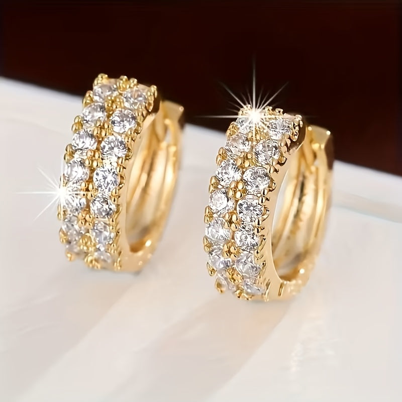 Pendientes vintage de circonita en oro blanco – imagen 2