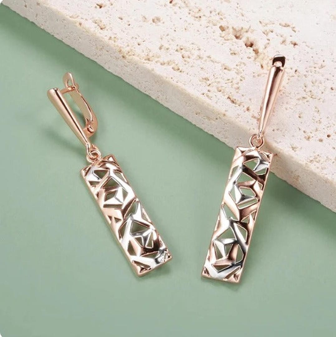 Pendientes colgantes de barra texturizada