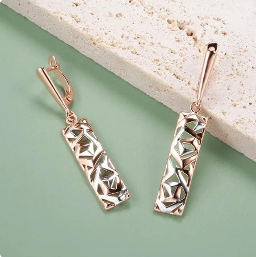 Pendientes colgantes de barra texturizada
