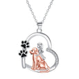 Collar de corazón con perro y niña – imagen 2