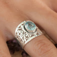 Anillo ancho bohemio de cristal – imagen 2