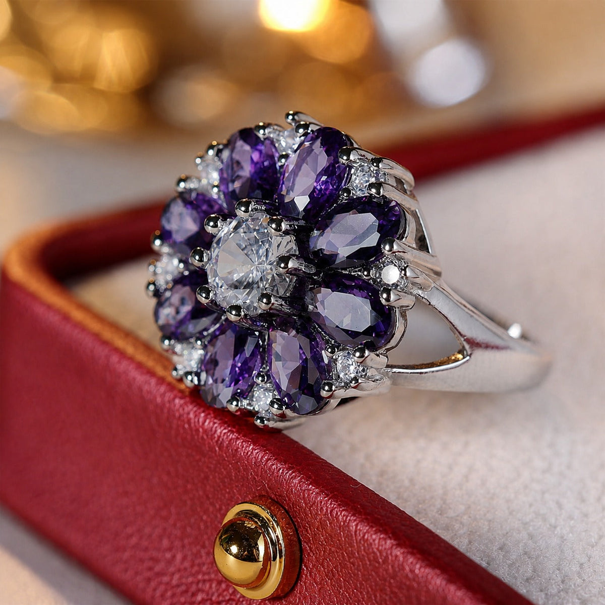 Anillo protagonista con flor real – imagen 3